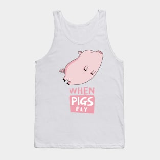 Cute Pinky Pig Flying Tank Top